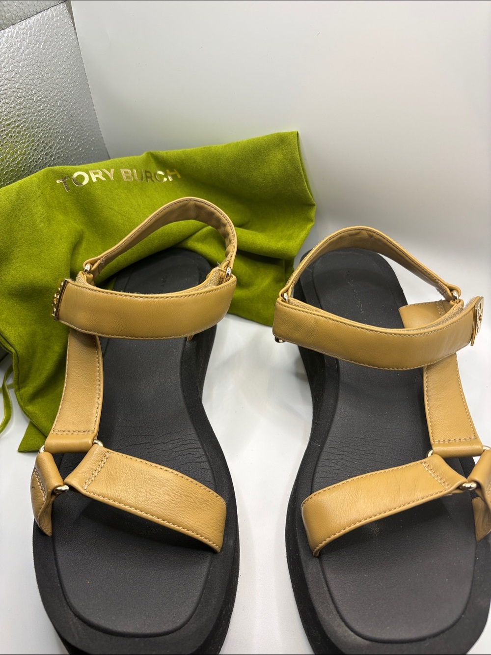 Tory Burch Tan Leather Strappy Sandals